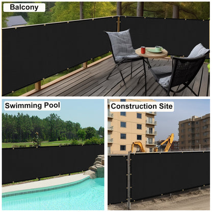 Heavy Duty 5x25FT Fence Privacy Screen 170 GSM HDPE Fencing Mesh Shade Net Cover for Garden Backyard Outdoor Home Decoration