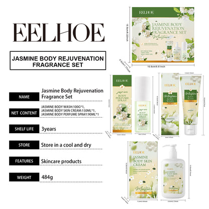 EELHOE Jasmine Body Care Set Gentle Cleansing Moisturizing Body Skin Jasmine Light Fragrance Long-lasting Fragrance