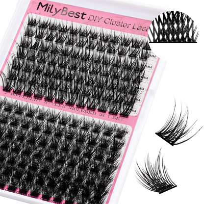 US Local Stock DIY Segment Eyelashes Individual Lash Extension Mega Set 336 Pcs Silk Cluster Lashes Book