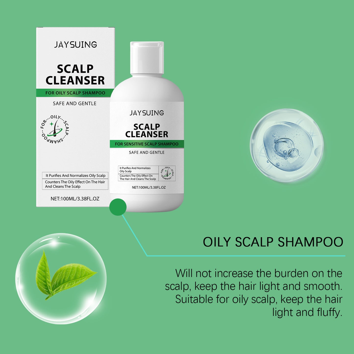 Jaysuing Oil Control Scalp Care Shampoo Moisturizing Repairing & Nourishing Dry and Manic Smooth Shampoo