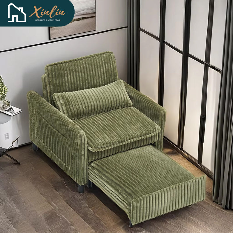 Free Shipping Small Single Sofa Bed with Pillow Comfortable Chair for Home Furniture for Bedroom Balcony or Apartment Space