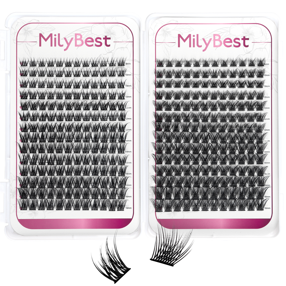 US Local Stock DIY Segment Eyelashes Individual Lash Extension Mega Set 336 Pcs Silk Cluster Lashes Book