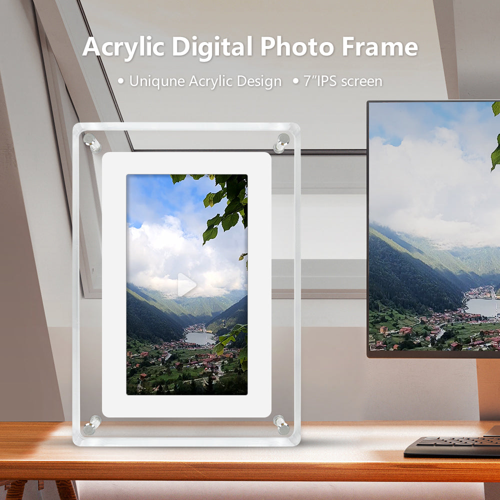 Wholesale OEM 5 Inch 4GB IPS Screen Video Acrylic Portaretratos Digitales Digital Photo Picture Wifi Frame Signage Racks