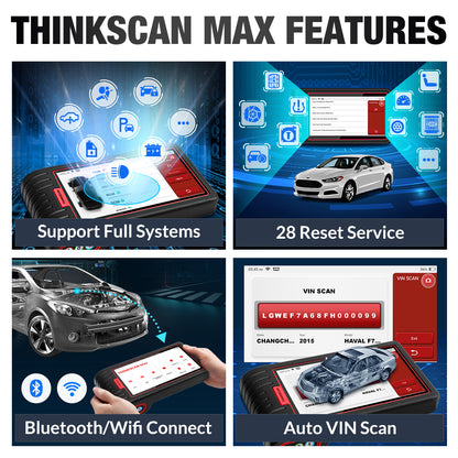 ThinkScan Max 2 Full System DiagnosticTools OBD2 Scanner 28 Reset Active Test PK CRP909 ThinkTool Mini