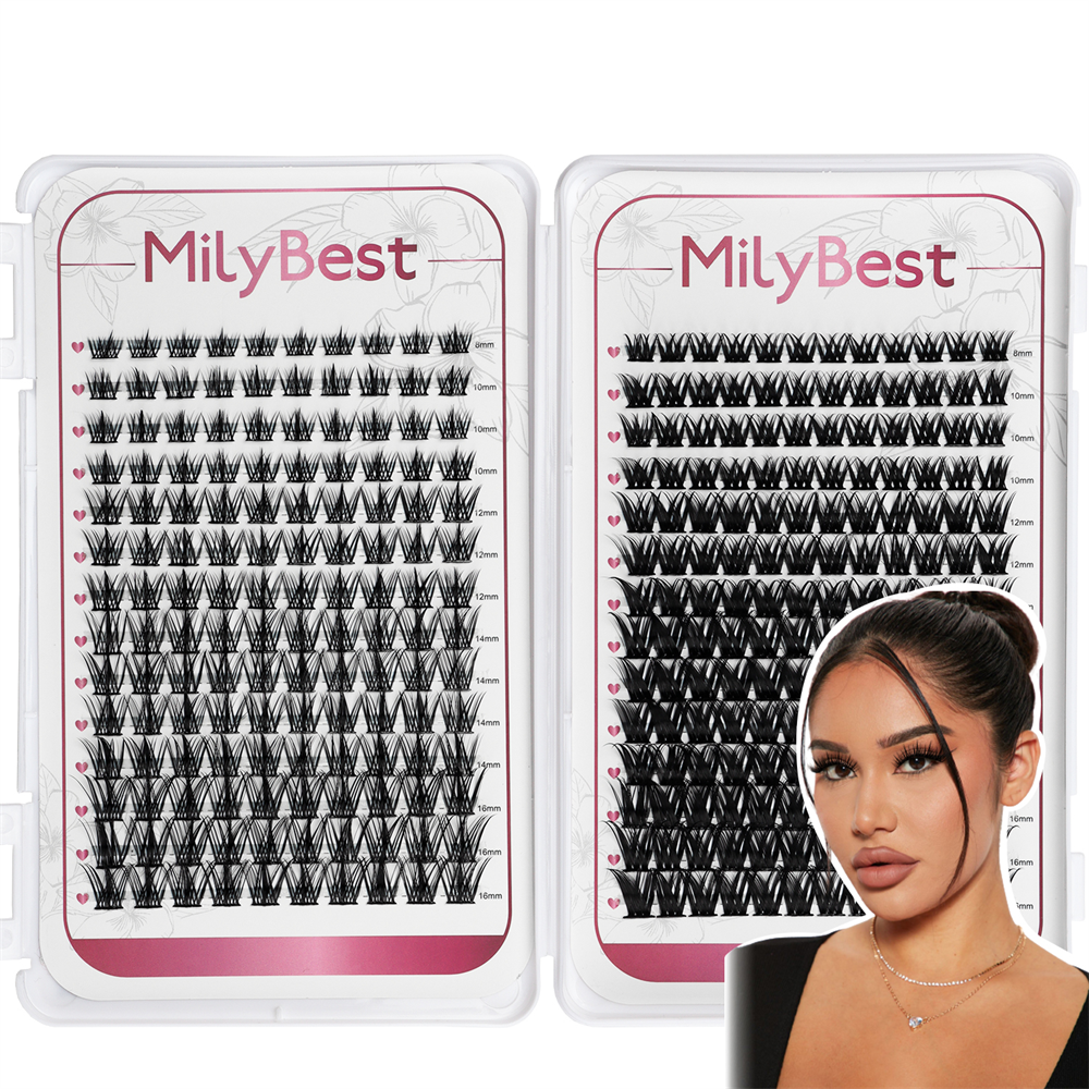 US Local Stock DIY Segment Eyelashes Individual Lash Extension Mega Set 336 Pcs Silk Cluster Lashes Book