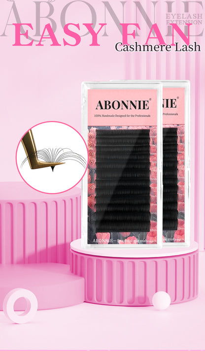 Abonnie Easy Fan Lashes Mega Volume Eyelash Extensions Self Fanning Lashes Volume Eyelash Extensions Cil 2 Boxed-packed