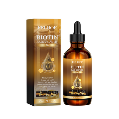 EELHOE Biotin Hair Oil Deep Moisturizing and Improving Scalp Massage Care Smooth Hair Care Essential Oil