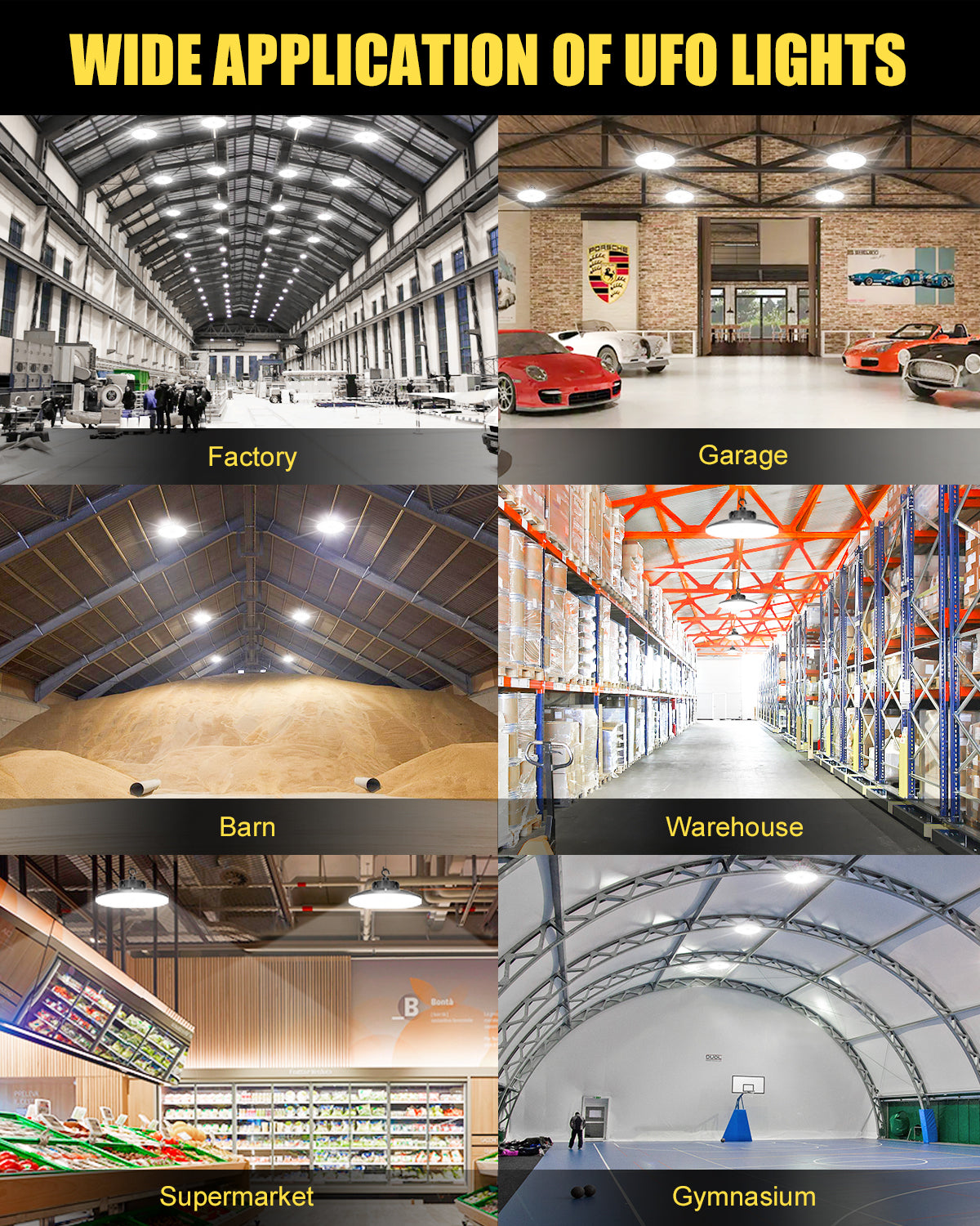 High Bay Light Warehouse Shop Lighting Suspended 50W 80W 100W 150W 200W Aluminum LED Highbay Light