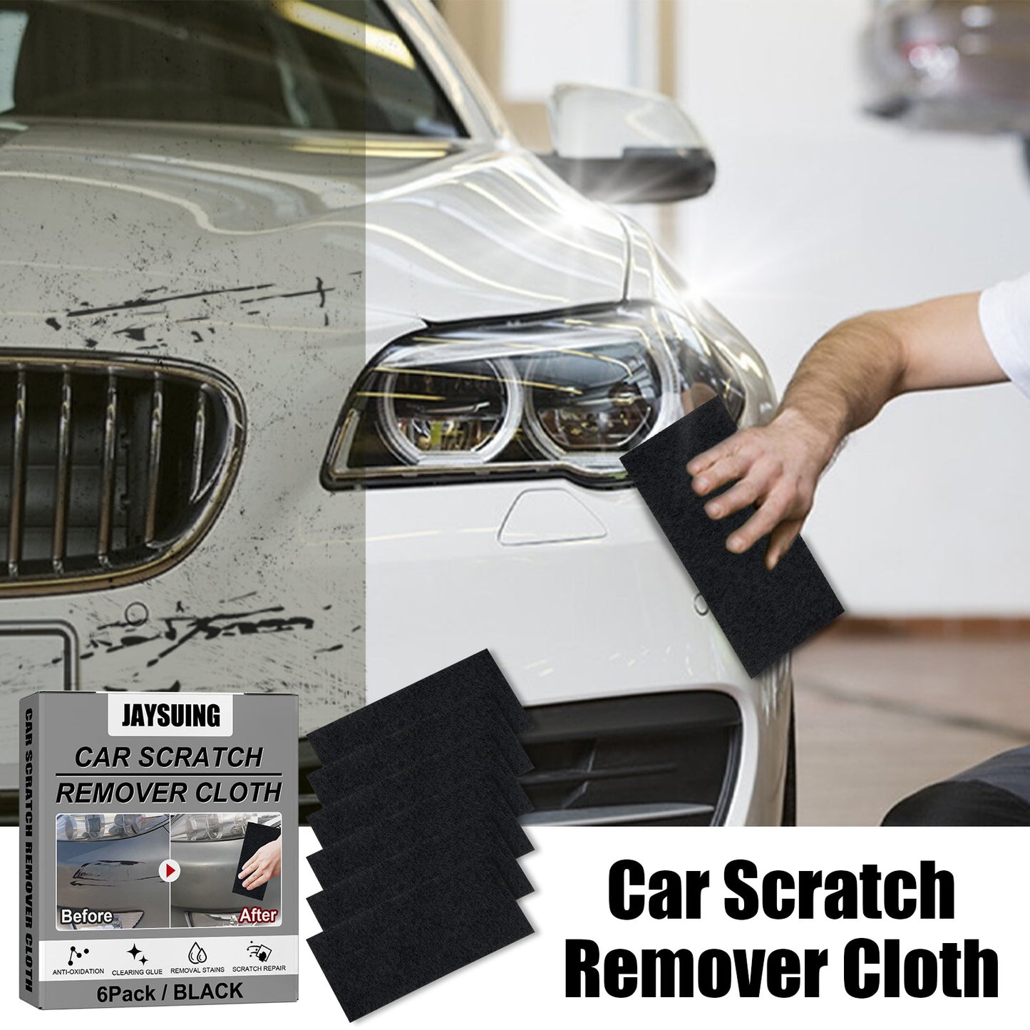 Jaysuing Car Scratch Cleaning Cloths Nano Flash Cloth Car Scratch Water Stain Cleaning Scratch Care Maintenance