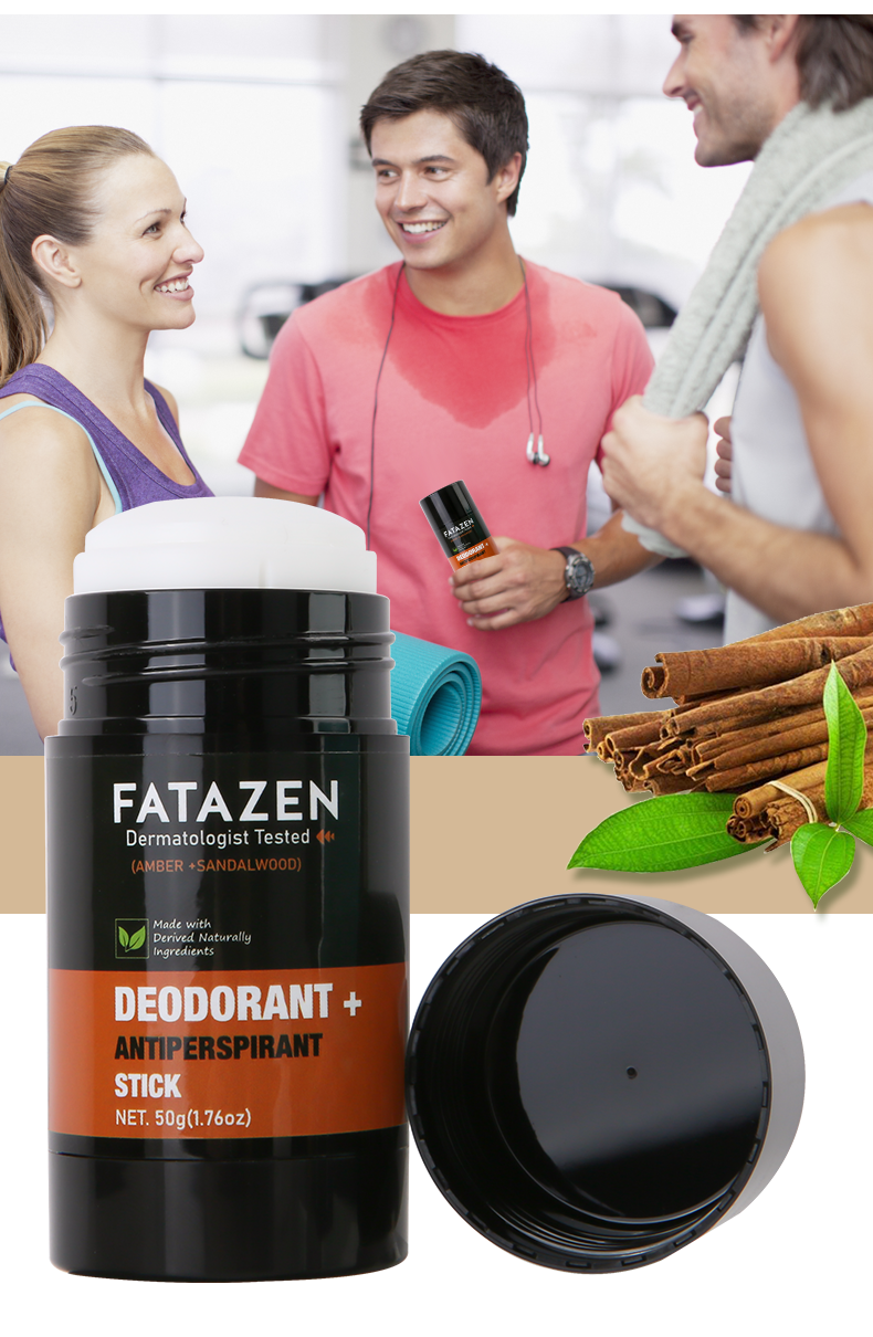 FATAZEN Wholesale Herbal Deodorant Antiperspirant Stick Body Natural Vegan Sandal Amber Sweat Odor Balm Deodorant Stick