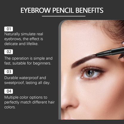 EELHOPE Four-pronged eyebrow pencil Wild Eyebrow Shaping Pencil, Easy to Use, Smudge-proof, Natural and Precise Eyebrow Shaping