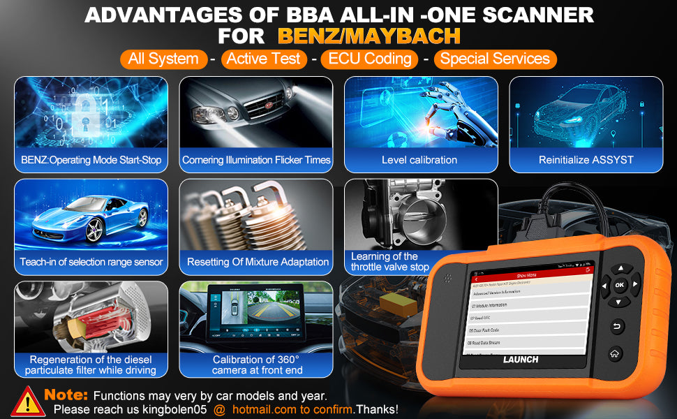 Creader Elite 2.0 for BBA Full System 12V Auto Diagnostic Tool OBD2 EOBD Car Scanner All Service Code Reader