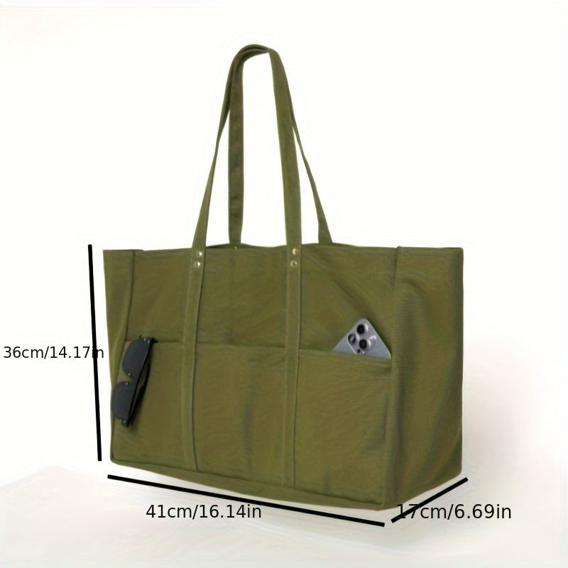 LILALILA Hot Sale Large Canvas Tote Bag Heavy Duty Everyday Utility Tote with 2 Front Pockets