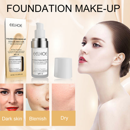 EELHOE Concealing Color-Changing Foundation Long-lasting Moisturizing Concealer, Non-cakey, Brightening Skin Tone, Clear and Hydrating