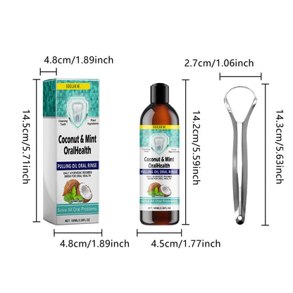 EELHOE Oral Coconut Oil Mouthwash Stain Removal Teeth Whitening Fresh Breath Oral Care Gum Protection