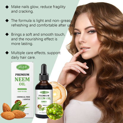 EELHOE Neem Oil Care Essential Oil Nourishing Scalp Skin Care Nail Care Neem Oil Massage Oil Nourishing Skin