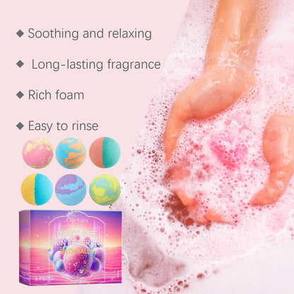 OceAura Bubble Bath Bomb Hydrating Moisturizing Plant Floral Long-lasting Fragrance Deep Cleansing Skin Bath Ball