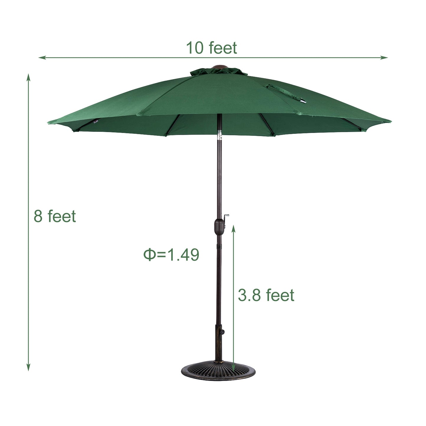 Danlong 10 ft Outdoor Patio Sun Table Tilt Umbrella Parasol Canopy Shade for Garden/parasol De Plage Design