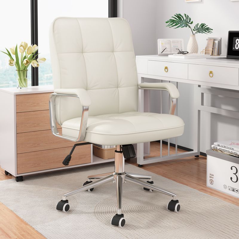 Modern Style Computer Desk Office Chair Leather Swivel Lift Training Student Study Chair Cheap Executive Office Metal Chair