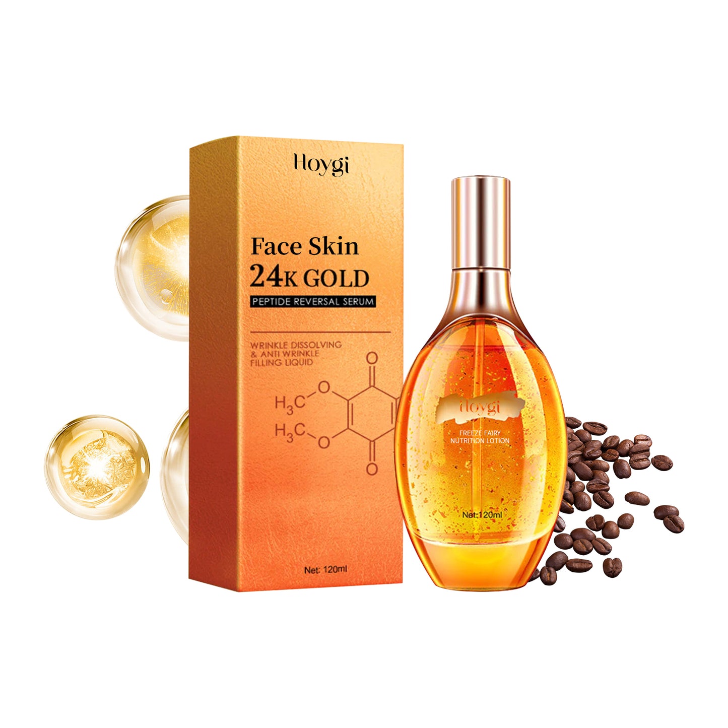 Hoygi 24K Gold Peptide Reverse Essence Moisturizing Anti-Wrinkle Firming Anti-Aging Essence