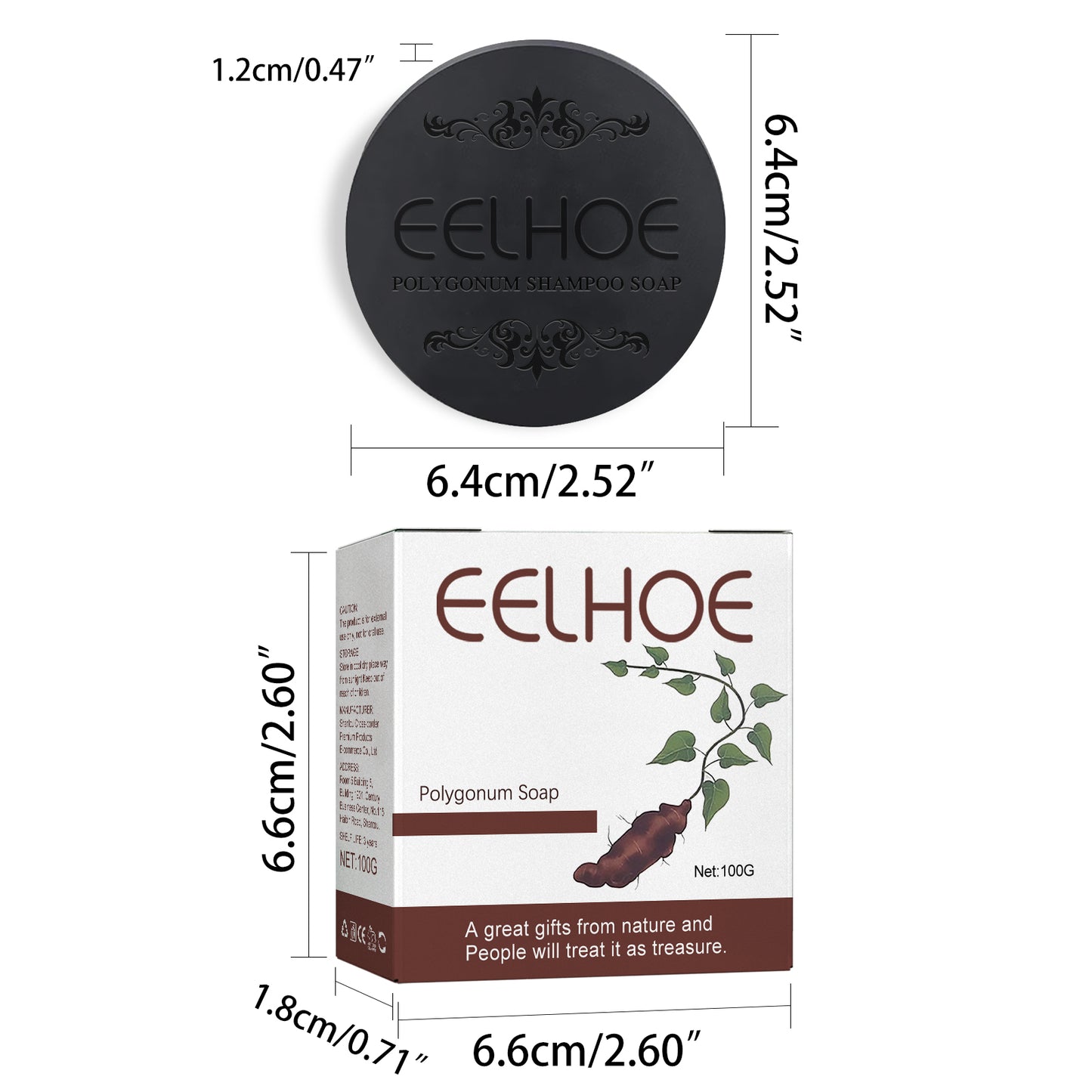 EELHOE Polygonum Multiflorum Hair Soap for Gray Hair Reduction Deep Cleansing Smooth Nourishing Hair Strengthening Black Hair Shampoo Soap