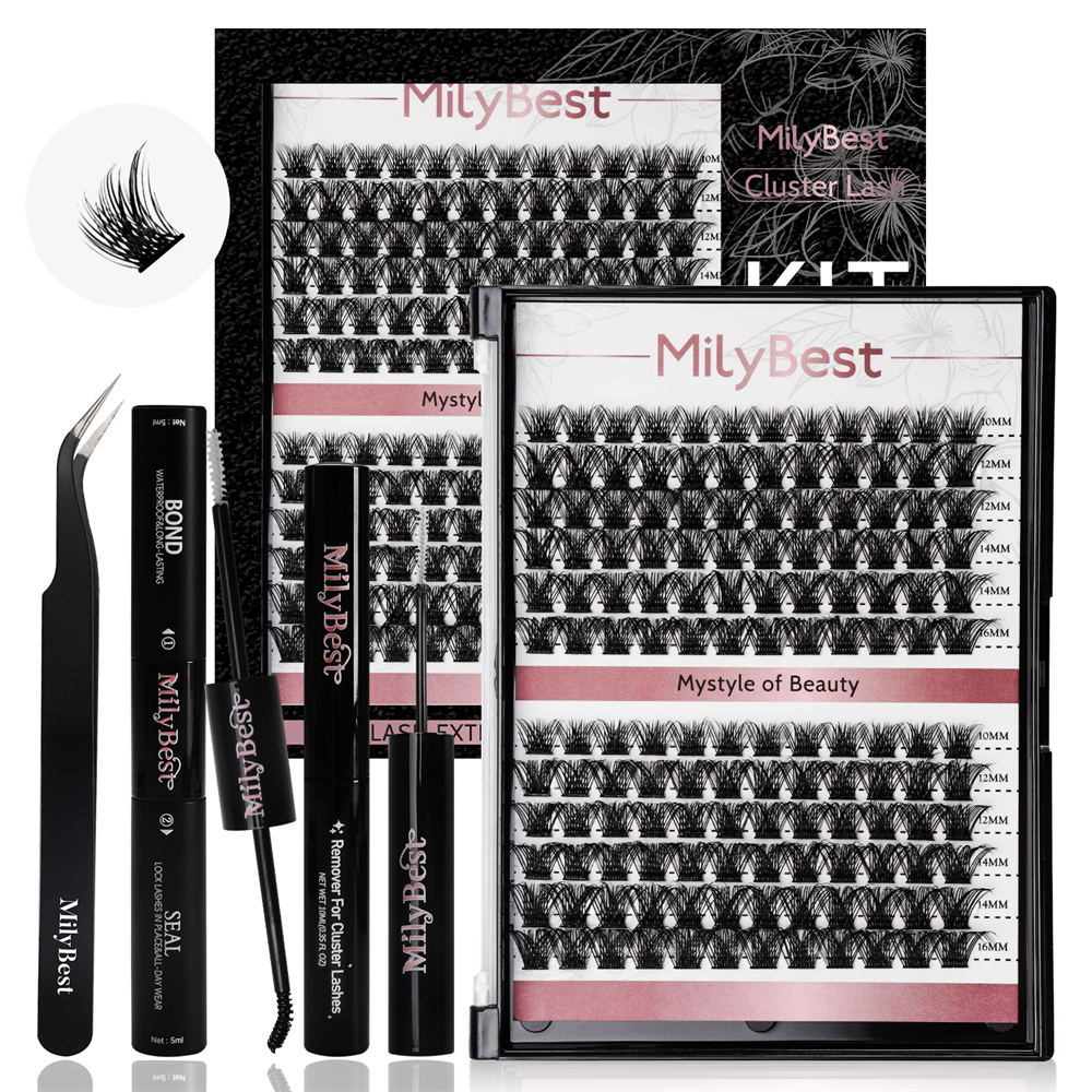 US Local Stock DIY Segment Eyelashes Individual Lash Extension Mega Set 336 Pcs Silk Cluster Lashes Book