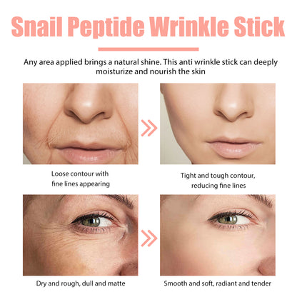 EELHOE Snail Peptide Anti-Wrinkle Stick Fading Wrinkle French Lines Moisture Replenishment Firming Facial Skin Anti-Aging