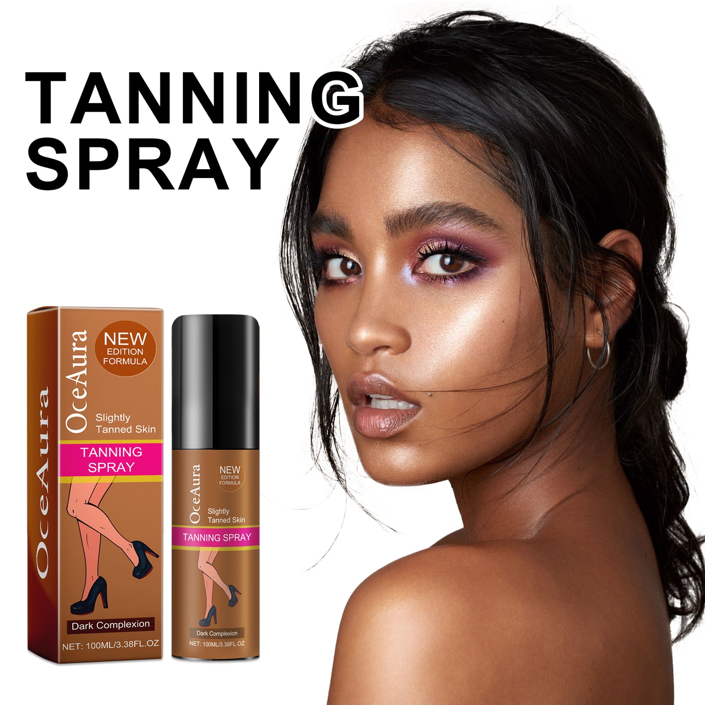 OceAura Darkening Spray Natural Fast Tanning Wheat Bronze Firm Skin Hydrated Summer Beach