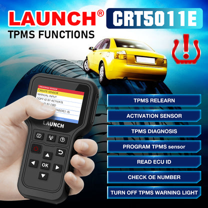 LAUNCH X431 CRT5011E OBD2 Diagnostic Tool TPMS Tool Sensor Programming OBD Scanner Tire Pressure Tool With 433/315Mhz Sensor