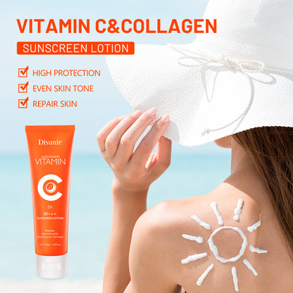 Sunscreen Cream Spf 50 Vitamin C Collagen Moisturizer Brightening Lotion Korean Skin Care Sun Block Sunscreen for the Black Skin