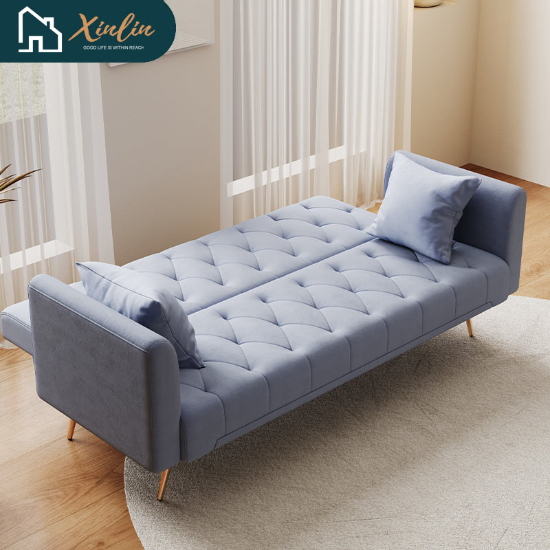 2025 Elegant Modern OEM Folding Leather Futon Bed Living Room Couch Chair for Dining Bedroom Velvet Feature with Free Shipping