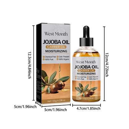 West&Month Jojoba Oil Hair Treatment Gentle Moisturizing Scalp Care for Dry and Frizzy Hair Smoothing Hair Oil