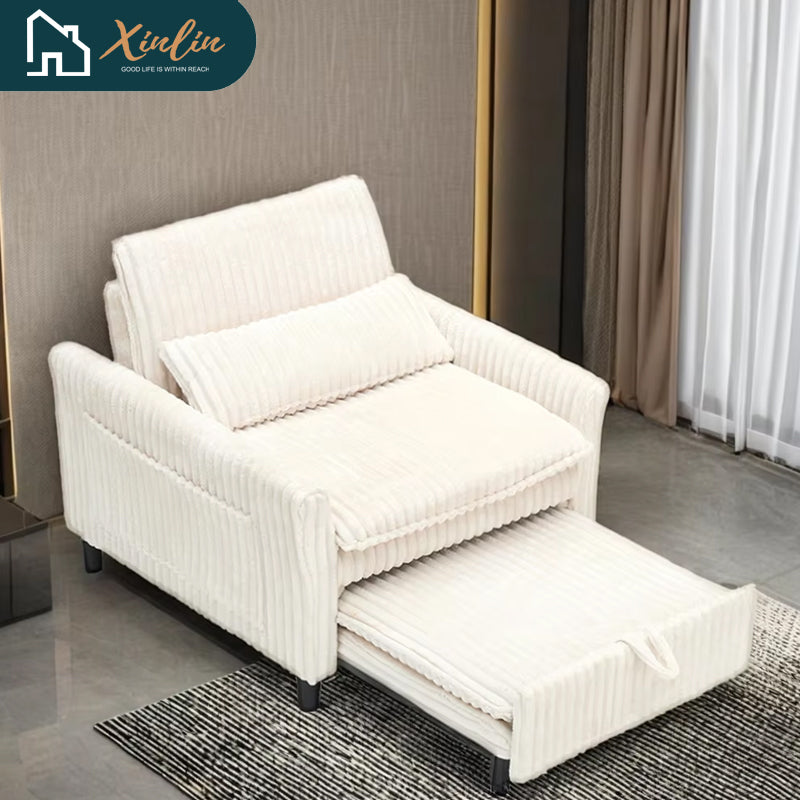 Free Shipping Small Single Sofa Bed with Pillow Comfortable Chair for Home Furniture for Bedroom Balcony or Apartment Space