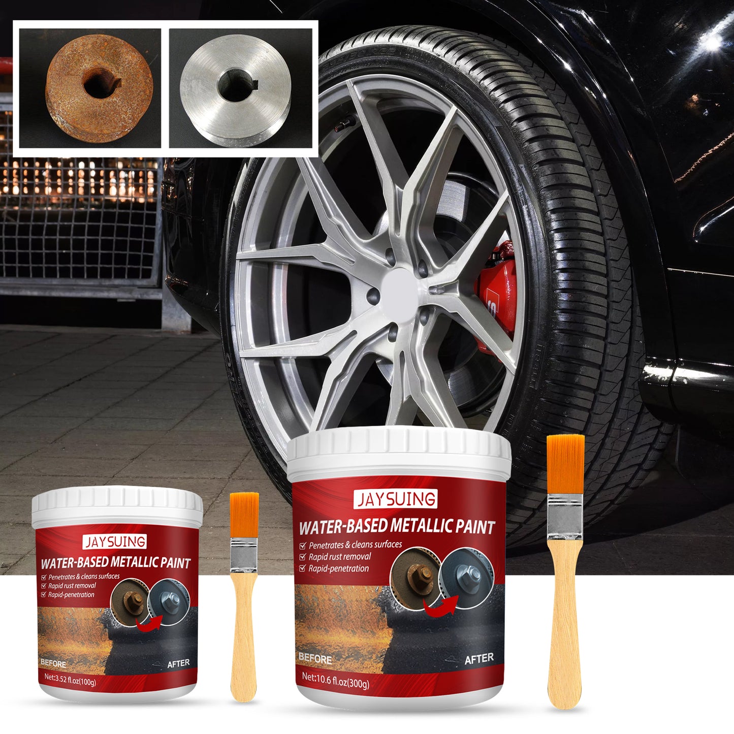 Jaysuing Rust-Free Primer Metallic Paint Anti-Rust Radiator Anti-Corrosion Conversion Refurbished Coating Primer Conversion Agent