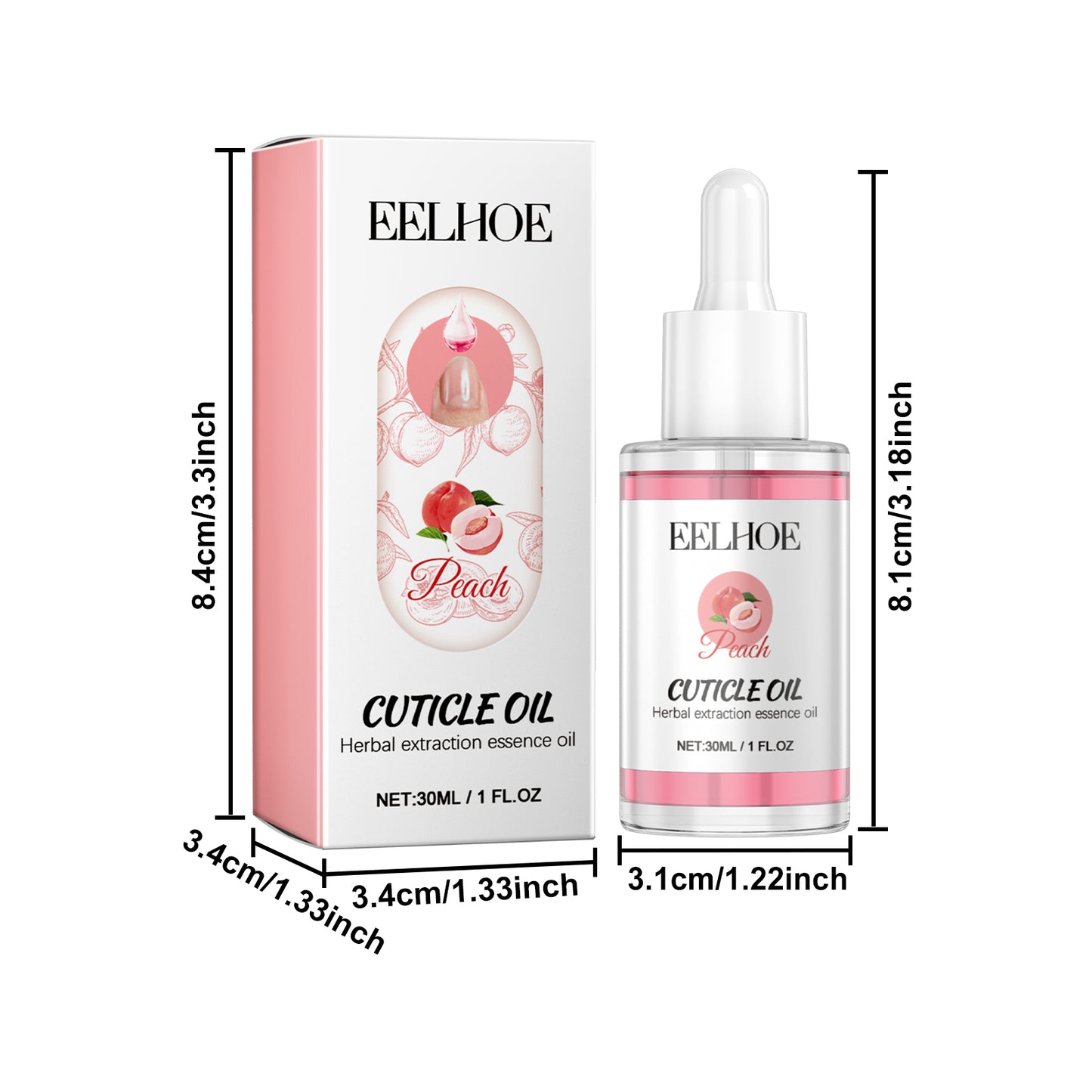 EELHOE Peach Nail Care Oil Nail Repair Solution for Hands, Feet, Ingrown Nails, and Nail Fungus with Brightening and Thickening Effects