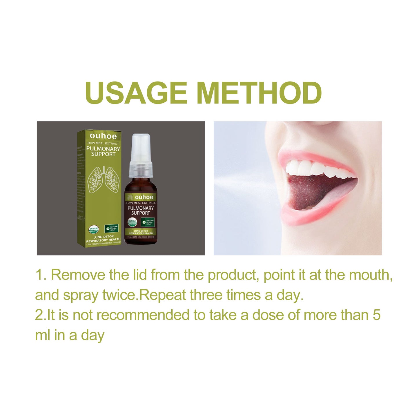 OUHOE Herbal Care Spray Relieve Cough and Dry Throat Itch Fresh Breath Body Care Oral Spray