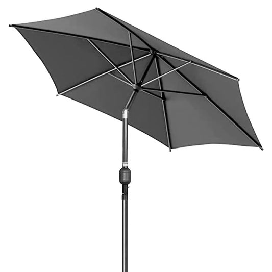 7 ft Heavy-Duty Round Outdoor Market Table Patio Umbrella Parasol W/Steel Pole, Push Button Tilt