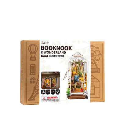 Robotime US Warehouse 3D Wooden Puzzle DIY Miniature House Book Nooks TGB06 Garden House Bookends for Drop Shipping