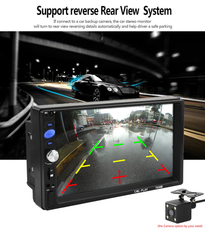 MP5 Player Hands-free 7-inch 2 Din Multimedia FM Mirror Link Touch Screen 7010B USB FM Rear View Indash Car Radio