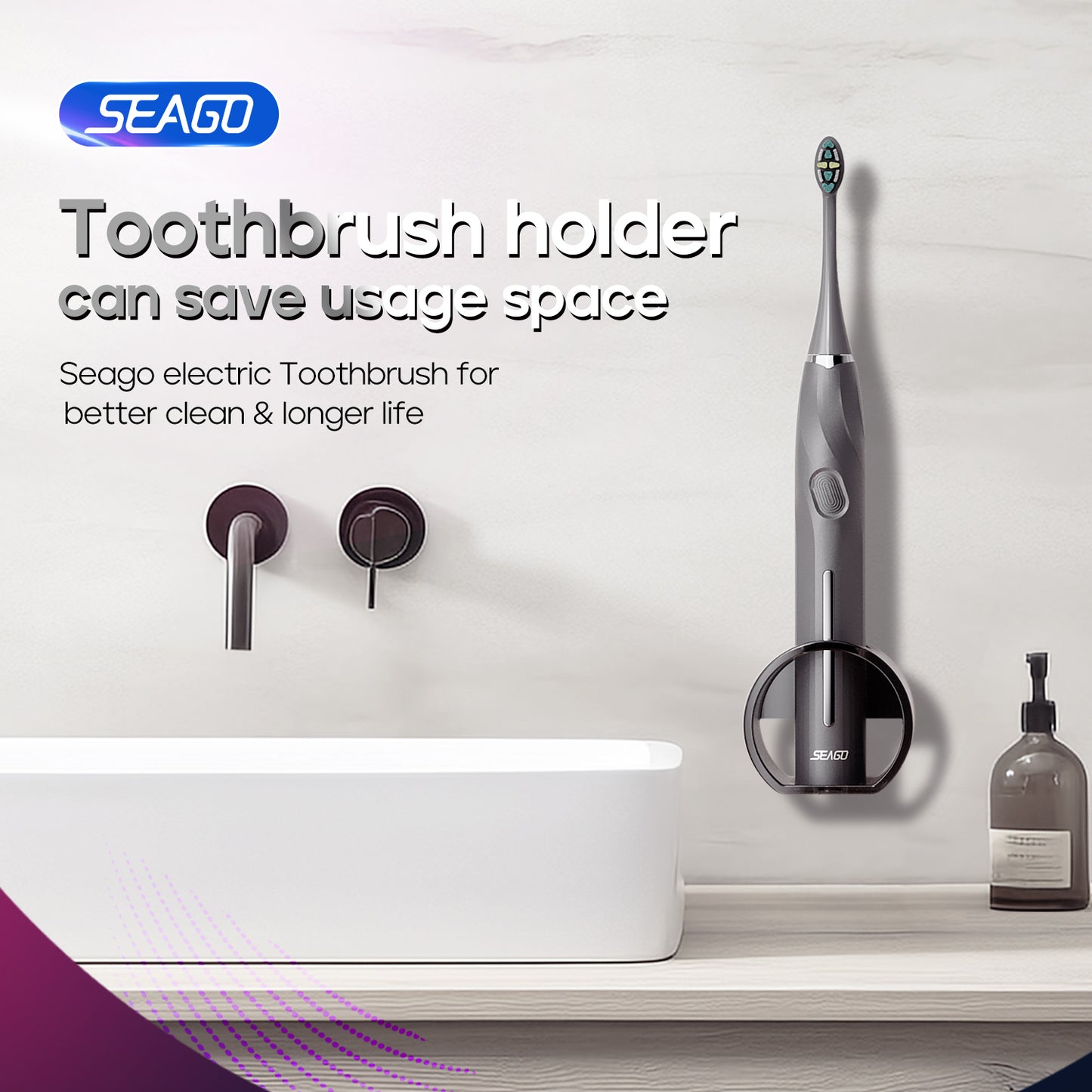 SEAGO SG2752 Seamless Button Adult Dental Care 5 Modes Pressure Sensor Deep Clean Bristle Rechargeable Sonic Electric Toothbrush