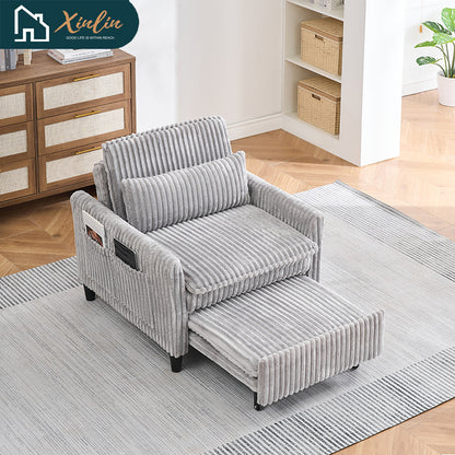 Free Shipping Small Single Sofa Bed with Pillow Comfortable Chair for Home Furniture for Bedroom Balcony or Apartment Space