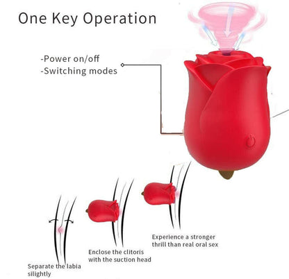 MELO Original Manufacturer Wireless Red Rose Shaped Vibrating Rose Vibrator Sex Toys for Woman Clit Tongue Sucking Vibrator%