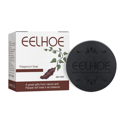 EELHOE Polygonum Multiflorum Hair Soap for Gray Hair Reduction Deep Cleansing Smooth Nourishing Hair Strengthening Black Hair Shampoo Soap