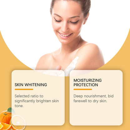 EELHOE Orange Body Moisturizing Whitening Fragrance Gift Set Gentle Moisturizing Hydrating Skin Care Set