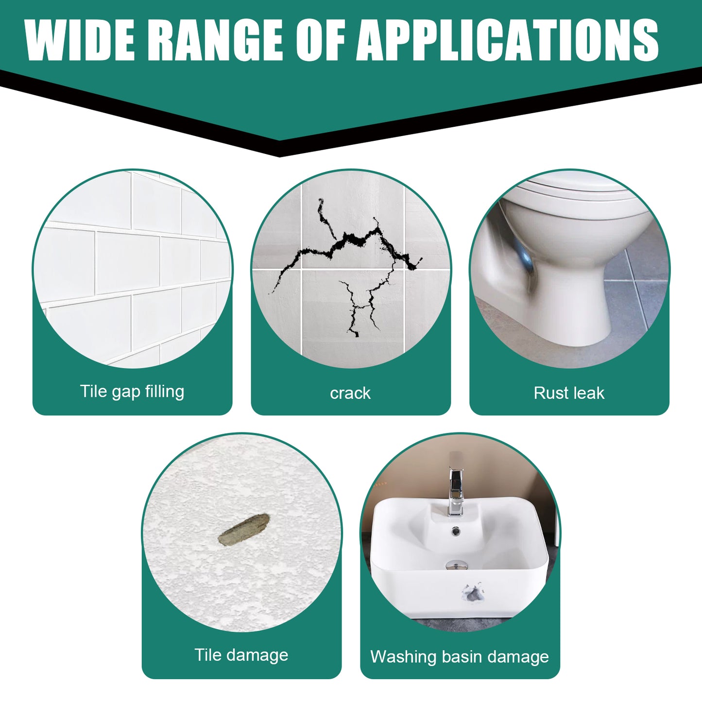 Jue-Fish Tile Repair Paste Crack Repair Tile Quick-Drying Adhesive Marble Bathtub Furniture Toilet