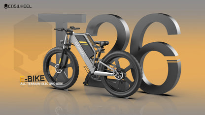 COSWHEEL T26 Ebike Fat Tire 1000watt Electric Bicycle 2 Wheel Electrical Bike Elektrikli Bisiklet E Bike Electric Bike