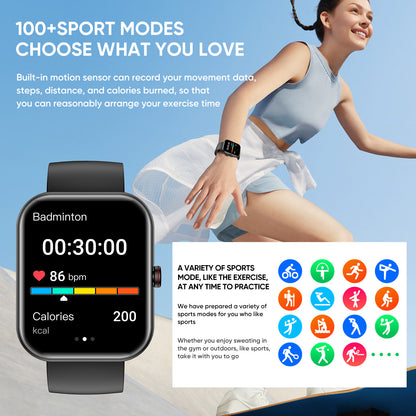 SENBONO SENBONO A221 Big Screen Men Smart Watch  BT Call  AI Voice Sport Watch Fitness Tracker Waterproof Women Smartwatch Men