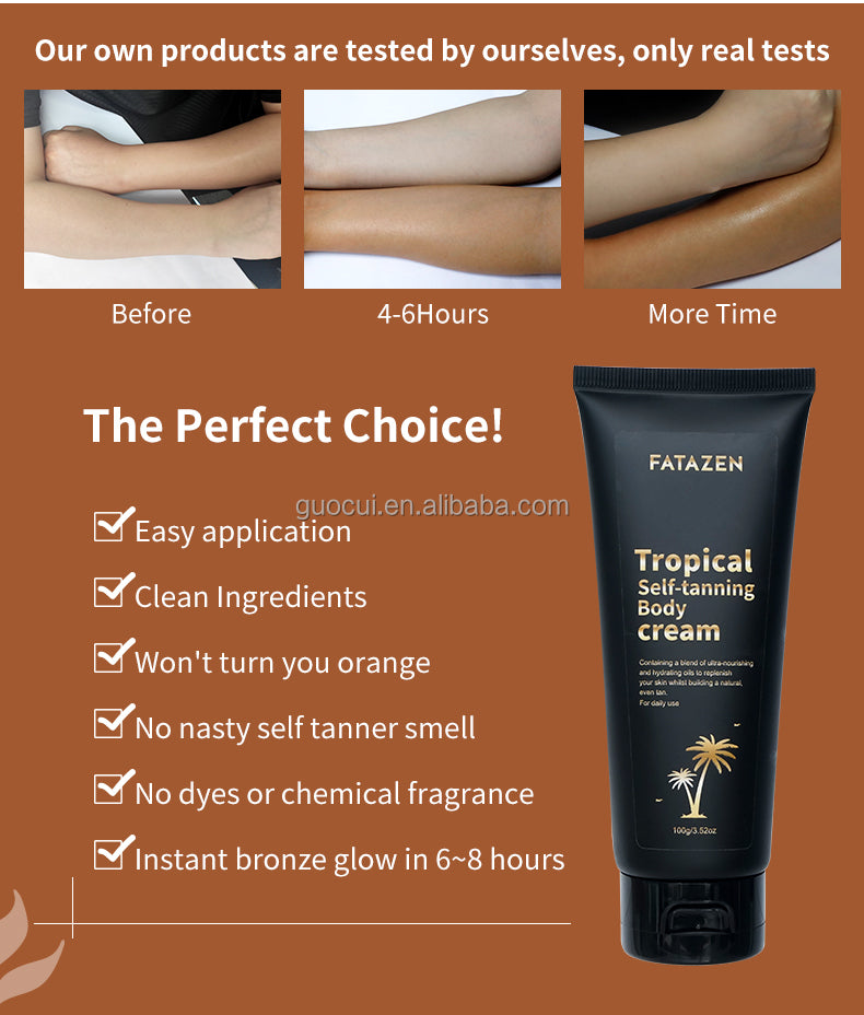 Private Label Natural 3 Hours Instant Dark Tanning Lotion Body Care Suntan Oil Skincare OEM Self Tanner Sunless Tanning Cream