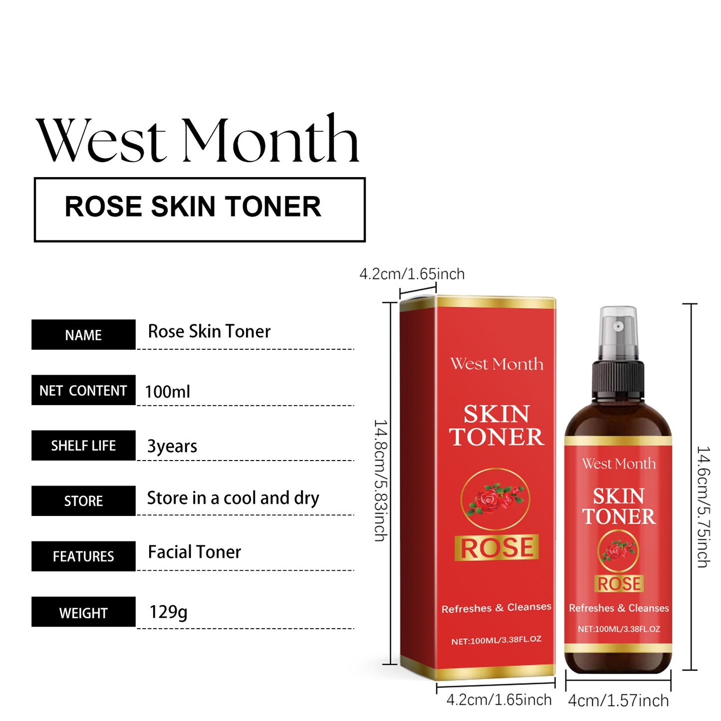 West&Month Lotion Spray Hydrating, Moisturizing and Brightening Skin Refreshing, Moisturizing, Shiny and Bright Lotion