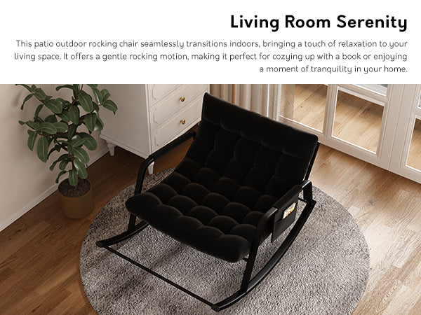 Modern Double Papasan Chair Reclining Feature Cushion Indoor Outdoor Rocking Chairs Bedroom Living Room Use Patio Rocking Chairs